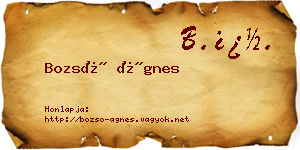 Bozsó Ágnes névjegykártya