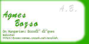 agnes bozso business card