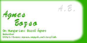 agnes bozso business card